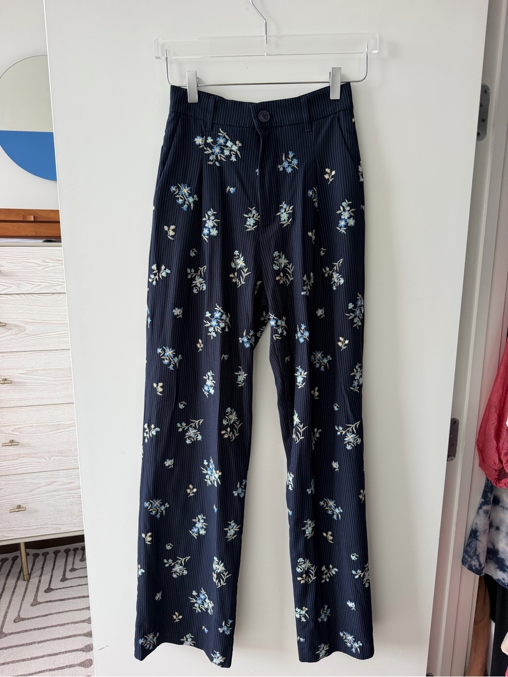 DRIFTWOOD Navy Wide-Leg Floral Pants